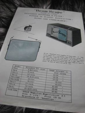 Salsbrosjyre for BEAM SCOPE PLASTIC TV 60 tallet