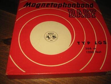 Eake med innspela spole Magnetophonband BASF 50 - 60 tallet