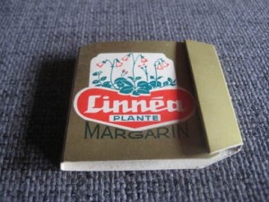 Ubrukt pakke fyrstikker med reklame fra Mesna Margarinfabrik, 60 tallet