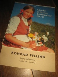 Kallender fra Konrad Fylling, 1973.