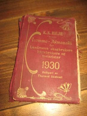 1930, HEJE lomme almanakk for landmend,  skogbrukere, hagebrukere og meierister.