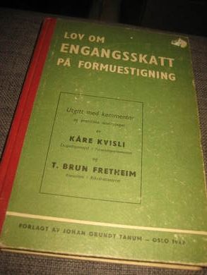 KVISLI- FRETHEIM: LOV OM ENGANGSSKATT PÅ FORMUESTIGNING. 1946