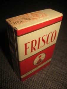 FRISCO AMERICAN TOASTED, fra Conrad Langaard Tobakksfabrik, 60 tallet