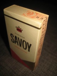 SAVOY DOBBEL FILTER, fra Tiedemans Tobaksfabrik, 60 tallet