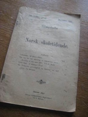 1897,4de hefte, Tillegshefte til Norsk Skoletidende.