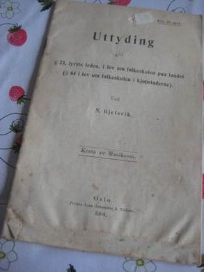 Gjelsvik: Uttyding til lov um folkeskulen paa landet 1904
