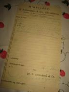 Sluttseddel fra S AMUNDSEN & Co Christiania 1901