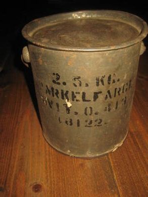 Spann fra forsvaret uten innhold 2 5 kg SPARKELFARGE fra MONOPOL LAKKINDUSTRI BERGEN 40 tallet