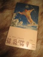Billett truleg Standa Skisenter 1990