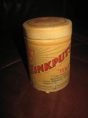 Uåpna pakkke med innhold ZINKPUTS fra TEKNISKA Kompaniet Stockholm 50 tallet