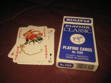 Str&oslash;ken kortstokk med 55 ubrukte kort PLAYING CARDS plastbelagt 80 tallet