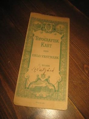 TOPOGRAFISK KART OVER OSLO VESTMARK 1930