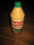 Liters plastflaske uten innhold White sprit TEXACO 60-70 tallet