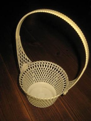 FLORALIN blomsterkorg med hank ca 26 cm høg 60-70 tallet