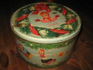 Pen boks fra Erbe & Sønn Trondheim 40-50 tallet Ca 25 cm i diameter 14 cm høg en godbit for dei fleste