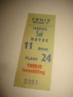 F&Oslash;NIX KRISTIANSAND pen billett fra 60 tallet