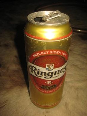 Tom pilsboks fra Ringnes 2009