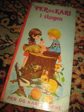 Per og Kari i skogen. Utgitt av Eberh. B. Oppi Kunstforlag.