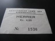 KRISTIANSAND KOMM BAD SV&Oslash;MMEHALLEN 1536 60 tallet