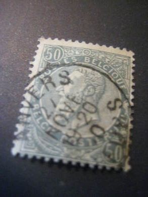 Belgisk frimerke fra tidsrommet 1893-1900. Dette er merke nr 10