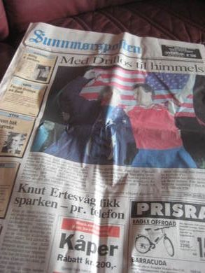 1993 nr 237 Sunnm&oslash;rsposten Med DRILLOS til himmelen