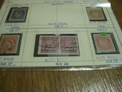 Lot med gamle norske frimerker selges under ett