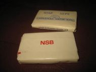 Lot med såper fra Gardemoen Airport og NSB 80 tallet