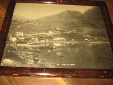 Gammelt bilde i glass og ramme PARTI FRA MEROK TIDLEG 1900 Ca 24*19 cm stort