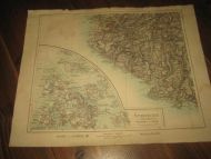 STAVANGER kart fra 1898 Ca 35*28 cm stort