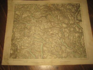 TELEMARKEN kart fra 1898 Ca 35*28 cm stort