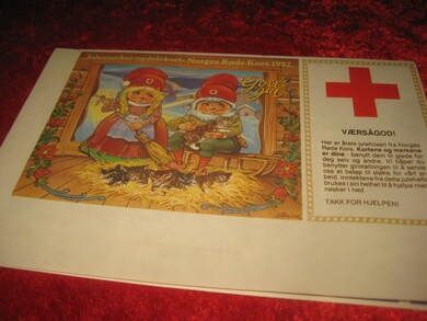 Ubrukt hefte med Julemerker og julekort fra Norges Røde Kors 1992