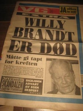 1992 nr 273 VG WILLY BRANDT D&Oslash;D