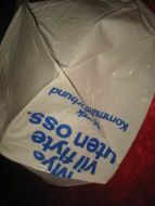 Reklame fra Norsk Kommuneforbund 90 tallet, plastball.