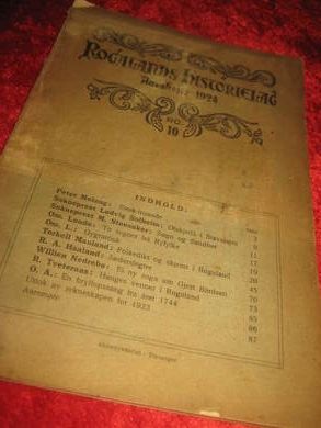 ROGA ANDS HISTORIELAG ÅRSHEFTE 1924