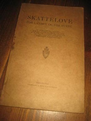 1920SKATTELOVE FOR LØANDET OG FOR BYENE. 1919.