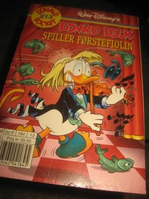 DONALD POCKET nr 213 DONALD DUCK SPILLER F&Oslash;RSTEFIOLIN M1 UTGAVE