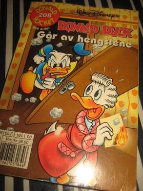 DONALD POCKET nr 208 DONALD DUCK G&Aring;R AV HENGSLENE str&oslash;ken bok