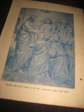 Religi&oslash;st bilde fra 1800 tallet klart for innramming A4 format dette er bilde nr 4