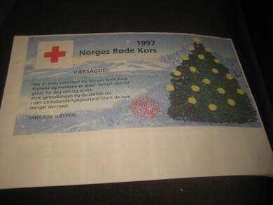 1997, NORGES RØDE KORS, julekort og julefrimerker, ubrukt.