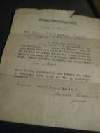 Koppe Indpodnings Attest fra 1906.