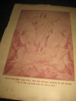 Religi&oslash;st bilde fra 1800 tallet klart for innramming A4 format dette er bilde nr 1
