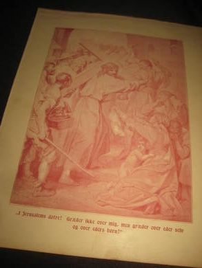 Religi&oslash;st bilde fra 1800 tallet klart for innramming A4 format dette er bilde nr 2