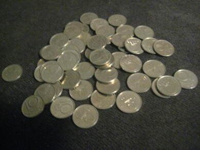 Lott med ca 50 10 ører fra 80-90 tallet Selges samla