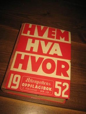 1952, HVEM HVA HVOR.