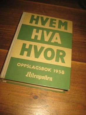 1958, HVEM HVA HVOR.