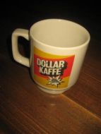 Pen Figgjo krus med reklame for DOLLAR KAFFE. 80 tallet?