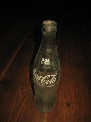 Cocva Cola glassflaske fra 1977.