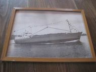 Pent bilde i glass og ramme av SOLHAV 50-60 tallet Ca 25*19 cm stort