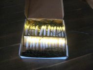 Eske med julelys testa og dei er i orden