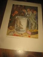 Skisser av Theodor Kittelsen 1943 skisser p&aring; begge sider av arket Pent i glass og ramme Ca 22*30 cm stort Dette er nr 1